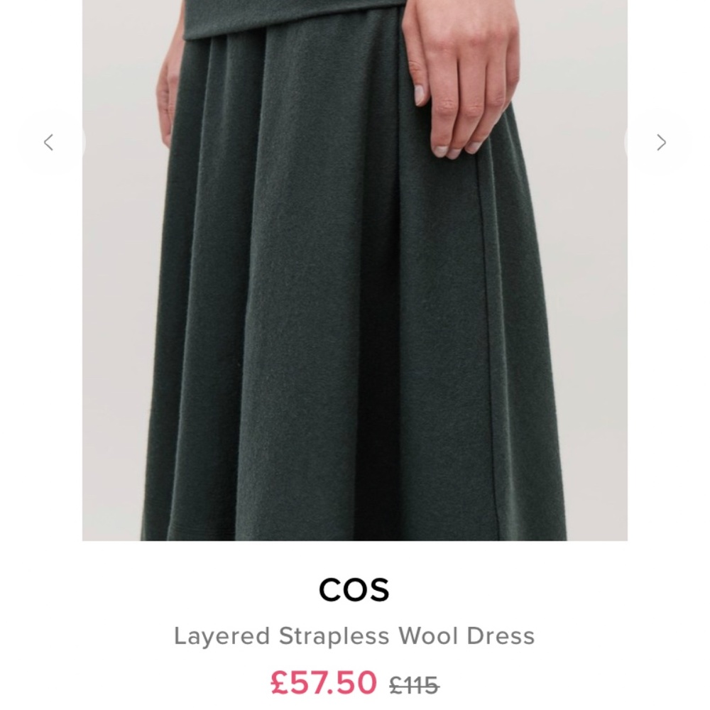 COS layered strapless wool dress
